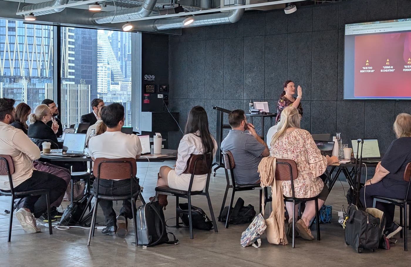 Jodee Bibaeff facilitating an AI Mastery workshop