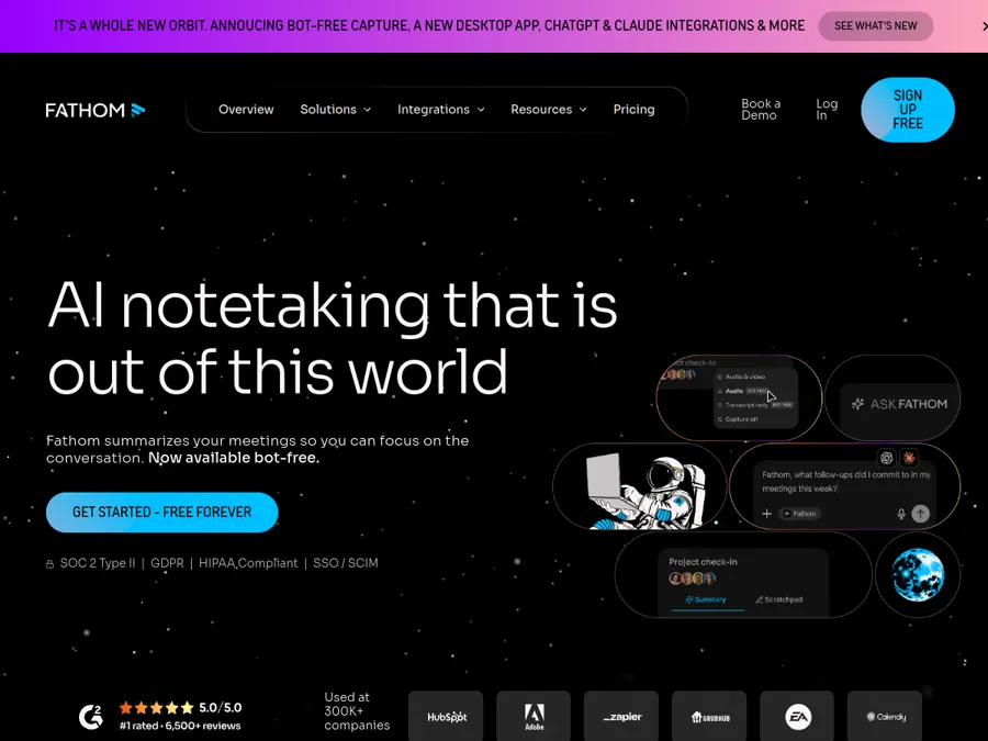 Fathom homepage