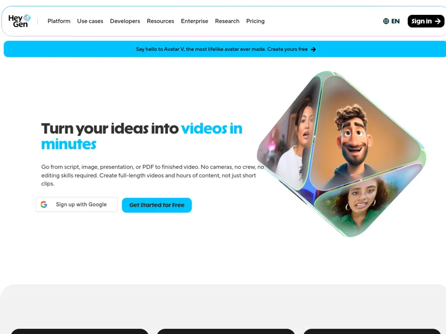 HeyGen homepage