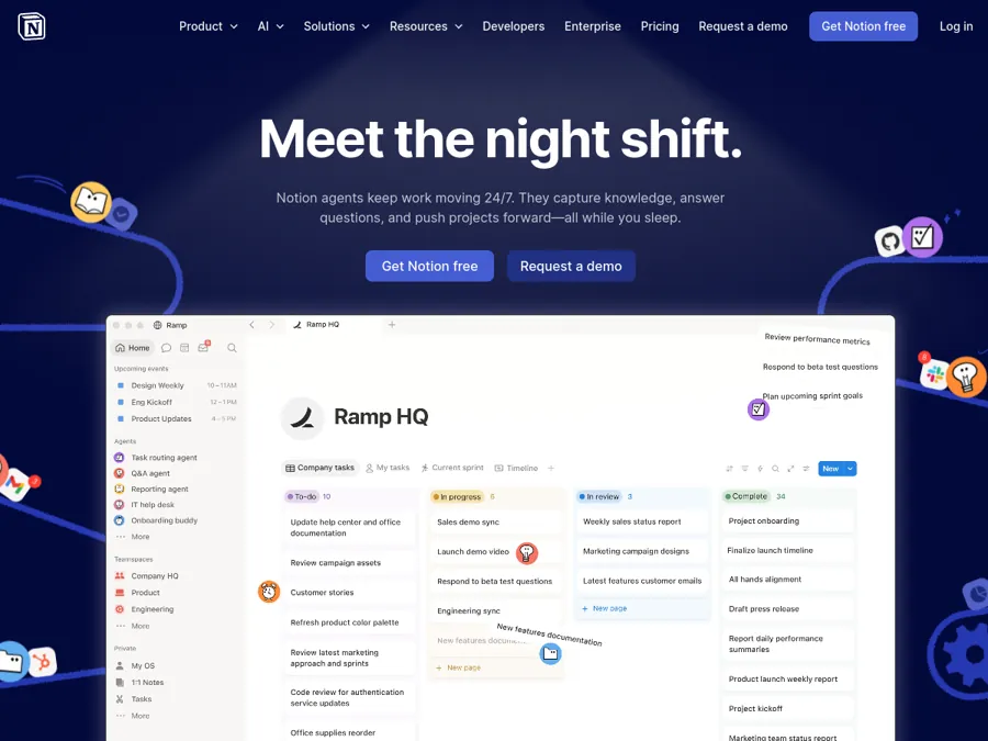 Notion homepage